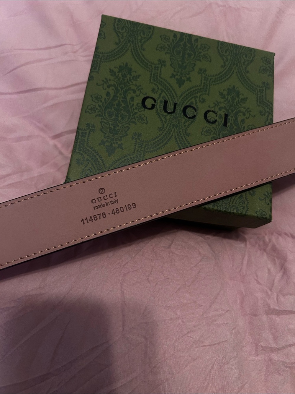 Gucci Floral Monogram GG Buckle Belt in Pink and Brown - Picture 6 of 6
